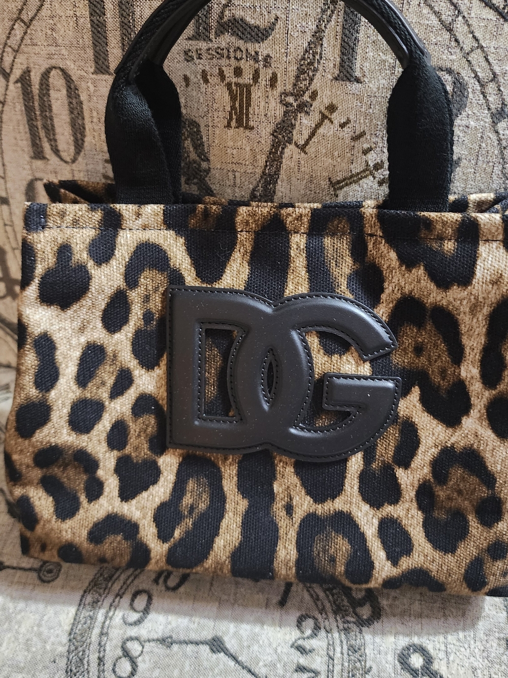 Dolce & Gabbana Leopard Print Mini Tote - Black & Brown Nwt